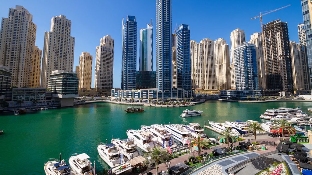 Embark on a captivating yacht tour through Dubai Marina